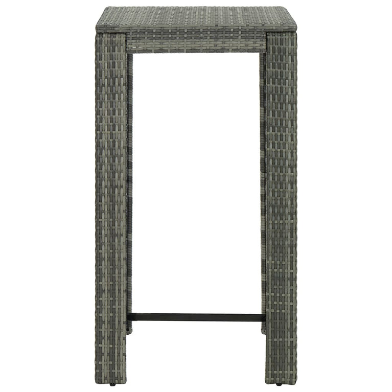 3-delige Tuinbarset met kussens poly rattan grijs MeubelReus