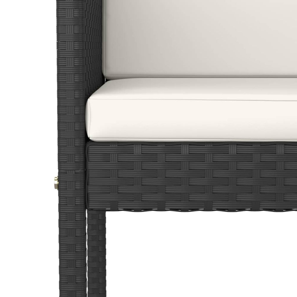 3-delige Tuinbarset met kussens poly rattan zwart MeubelReus
