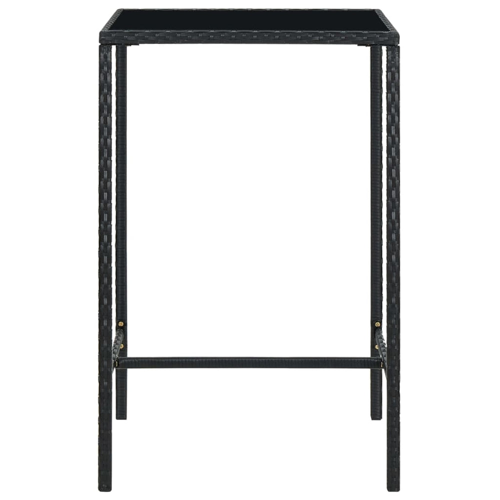 3-delige Tuinbarset met kussens poly rattan zwart MeubelReus