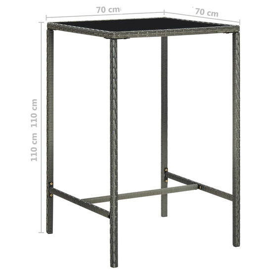 3-delige Tuinbarset met kussens poly rattan grijs MeubelReus