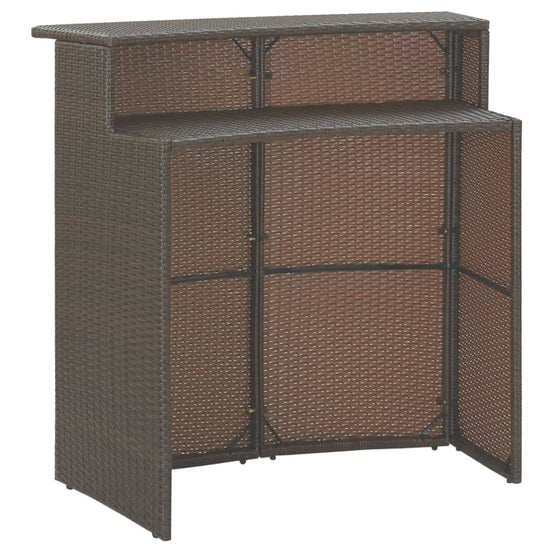 3-delige Tuinbarset met kussens poly rattan bruin MeubelReus