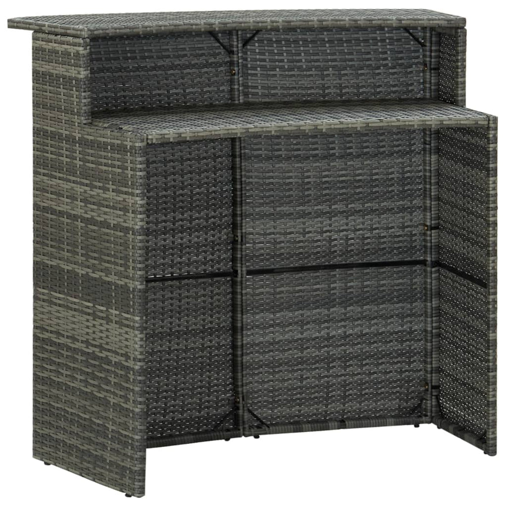 3-delige Tuinbarset met kussens poly rattan grijs MeubelReus