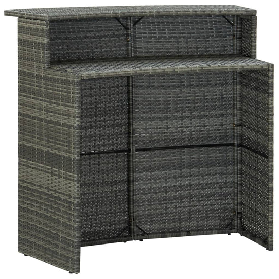 3-delige Tuinbarset met kussens poly rattan grijs MeubelReus