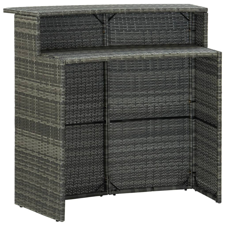 3-delige Tuinbarset met kussens poly rattan grijs MeubelReus