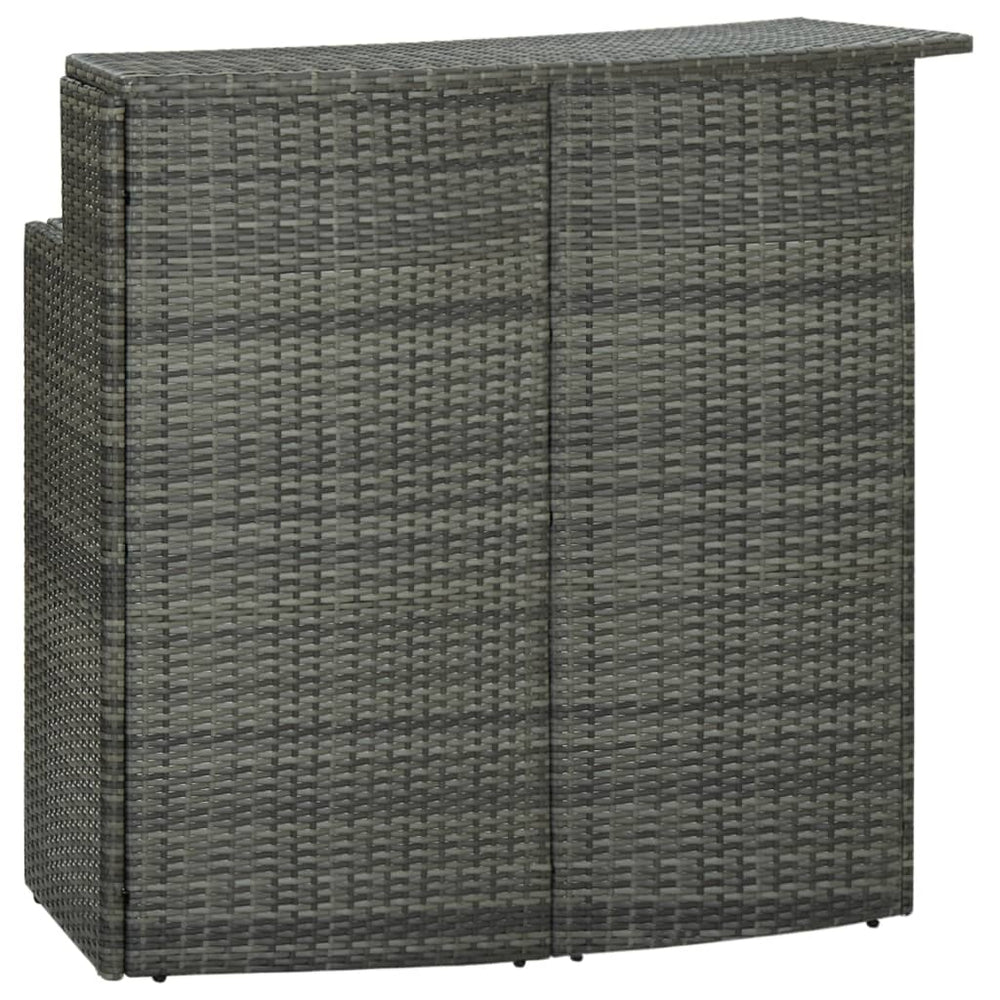 3-delige Tuinbarset met kussens poly rattan grijs MeubelReus