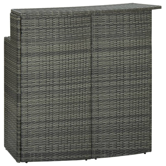 3-delige Tuinbarset met kussens poly rattan grijs MeubelReus
