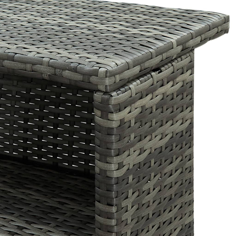 3-delige Tuinbarset met kussens poly rattan grijs MeubelReus