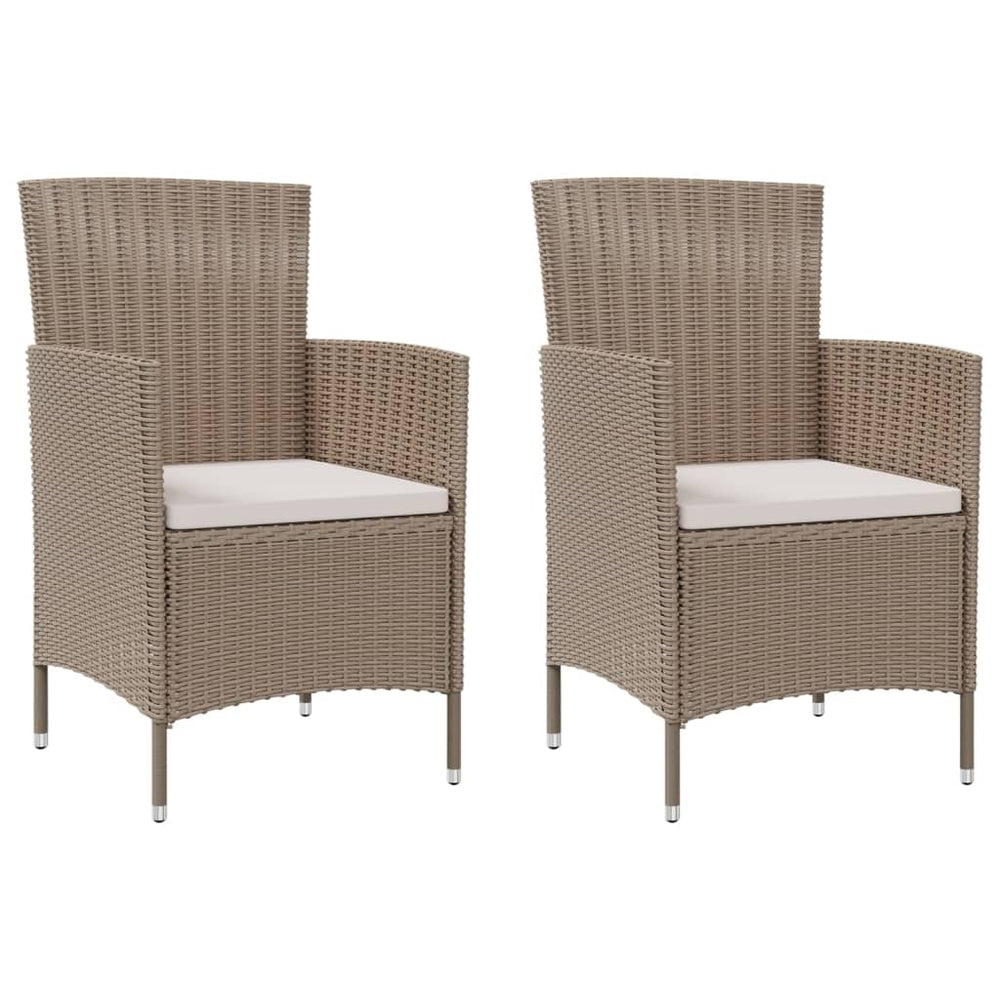 3-delige Tuinset met kussens poly rattan beige MeubelReus