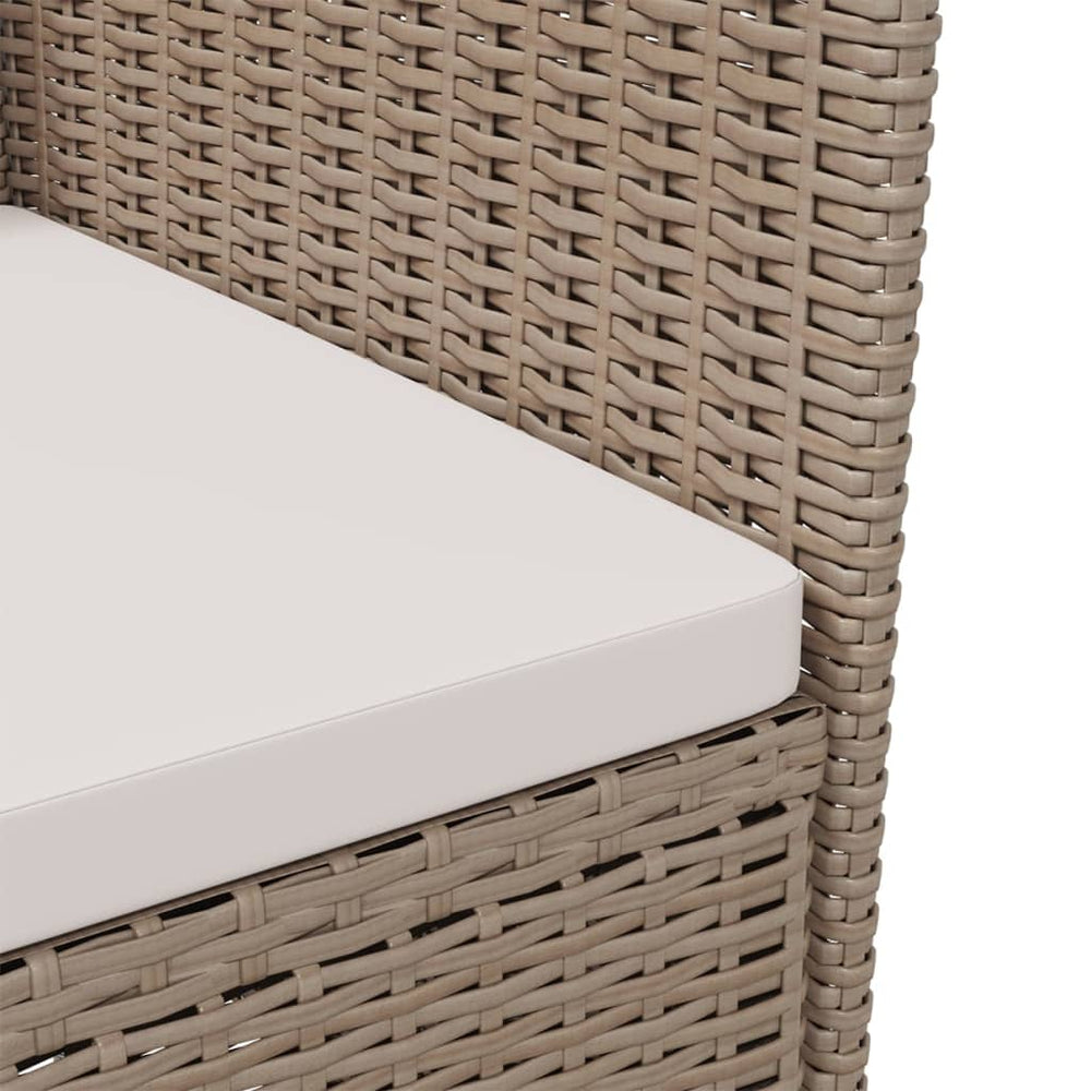 3-delige Tuinset met kussens poly rattan beige MeubelReus