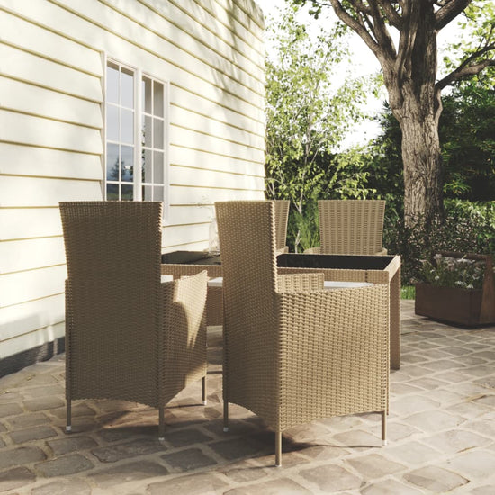 5-delige Tuinset met kussens poly rattan beige MeubelReus