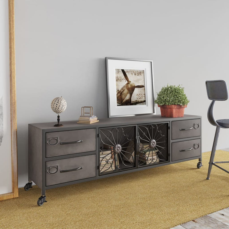 Tv-meubel 110x30x40 cm ijzer zilverkleurig MeubelReus