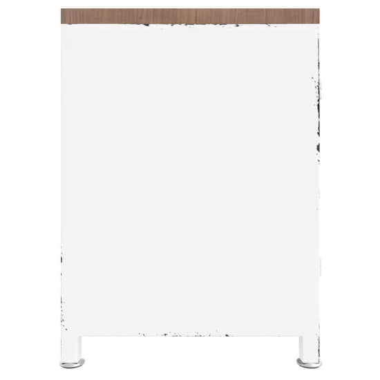 Tv-meubel 110x30x40 cm ijzer en massief vurenhout wit MeubelReus