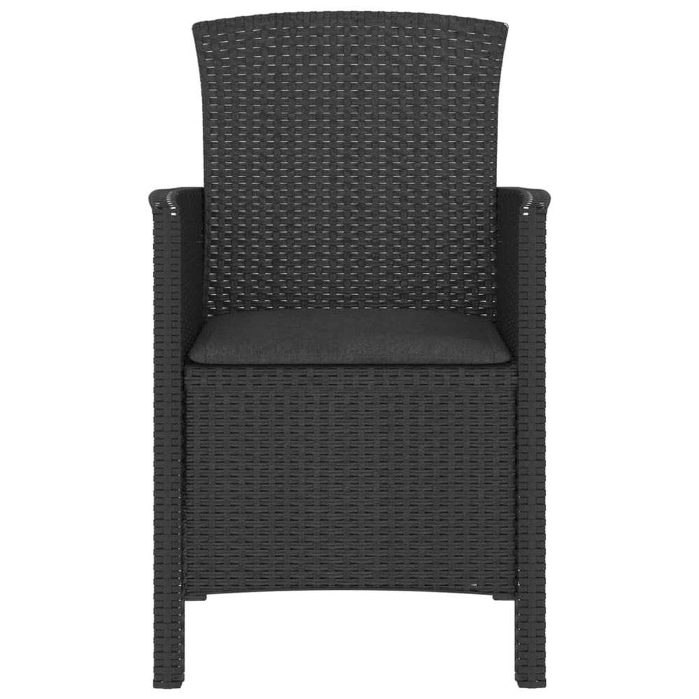 Tuinstoelen 2 st met kussens polypropeen rattan grafietkleurig MeubelReus