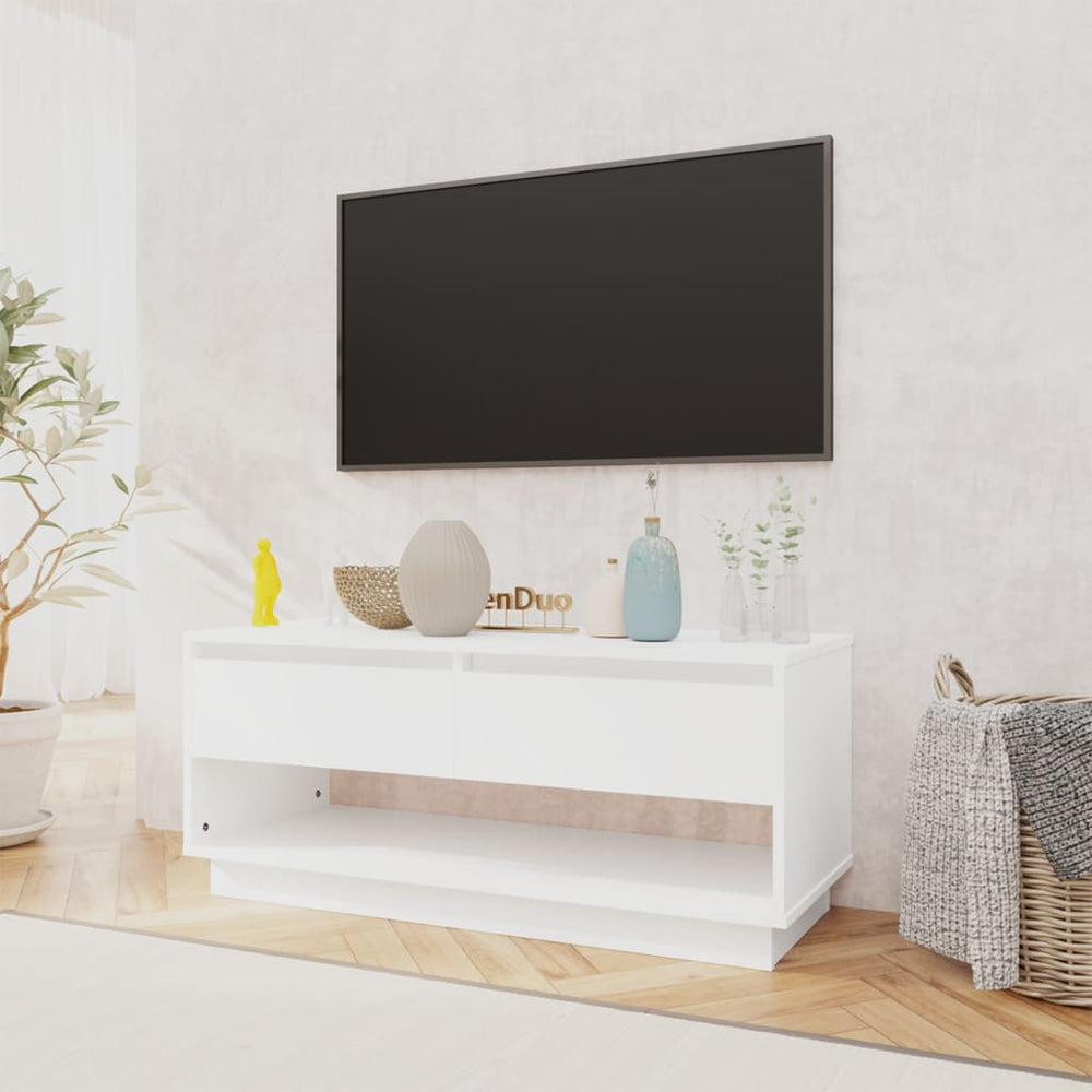 Tv-meubel 102x41x44 cm bewerkt hout wit MeubelReus