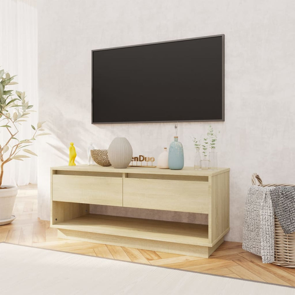 Tv-meubel 102x41x44 cm spaanplaat sonoma eikenkleurig MeubelReus