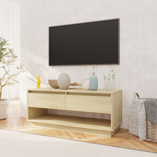 Tv-meubel 102x41x44 cm spaanplaat sonoma eikenkleurig MeubelReus