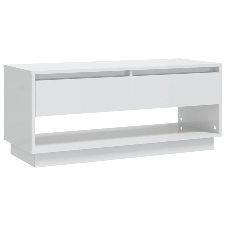 Tv-meubel 102x41x44 cm spaanplaat hoogglans wit MeubelReus