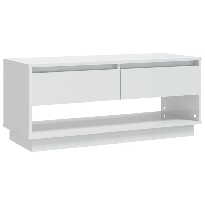 Tv-meubel 102x41x44 cm spaanplaat hoogglans wit MeubelReus