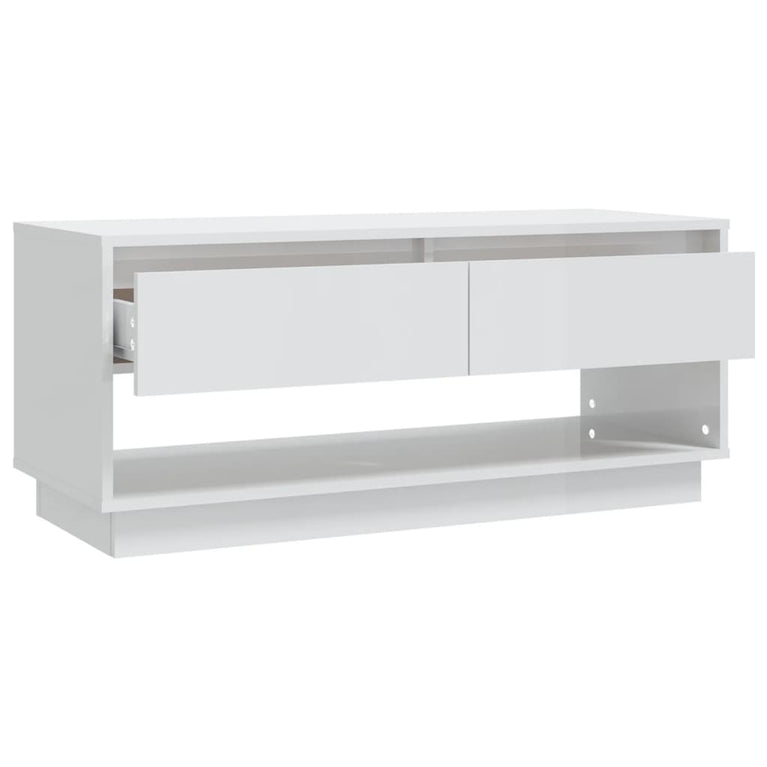 Tv-meubel 102x41x44 cm spaanplaat hoogglans wit MeubelReus