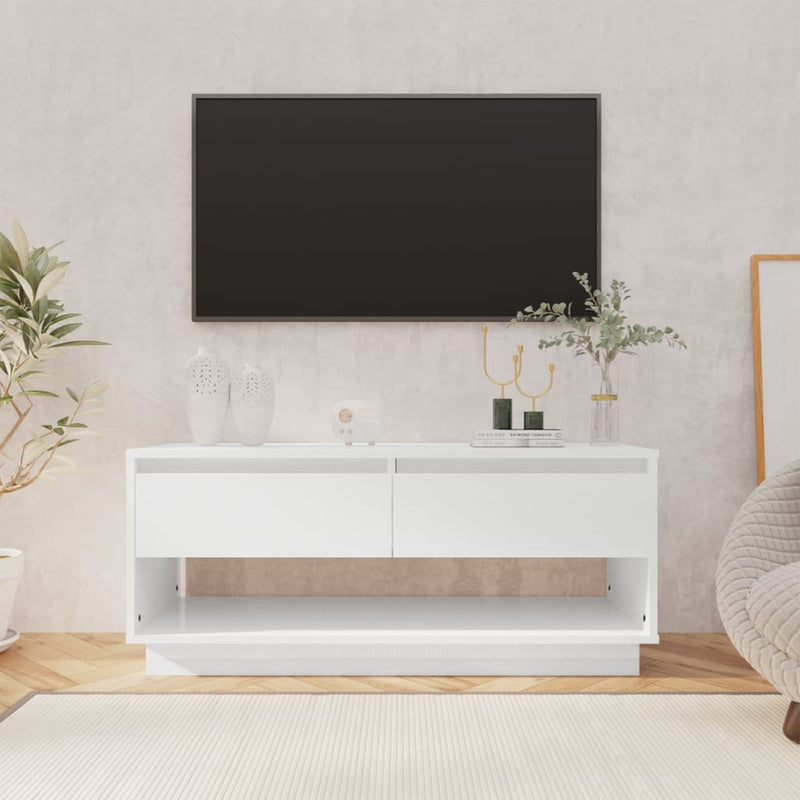 Tv-meubel 102x41x44 cm spaanplaat hoogglans wit MeubelReus