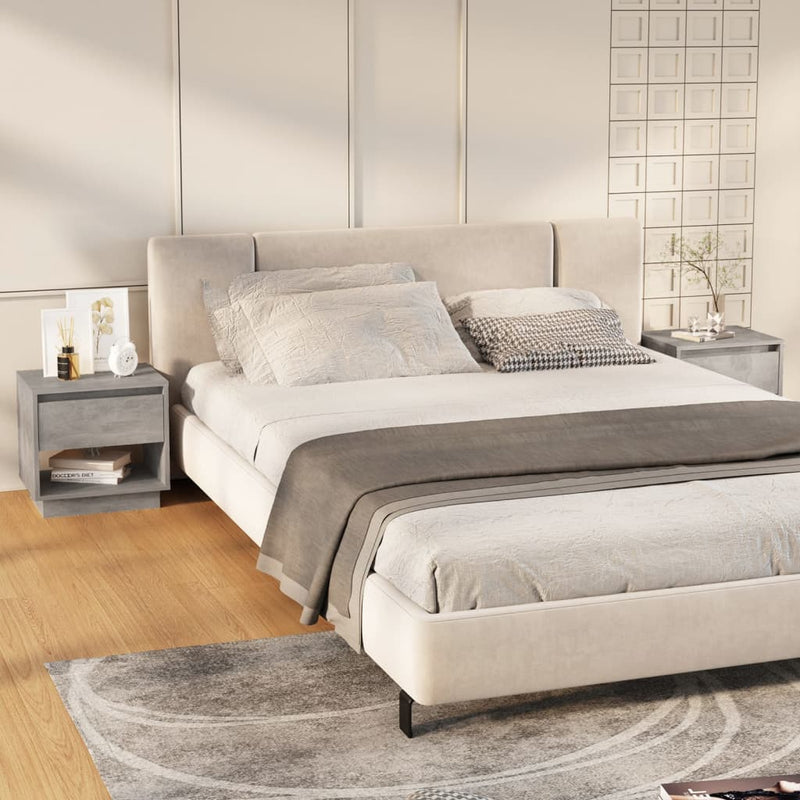 Nachtkastjes 2 st 45x34x44 cm spaanplaat betongrijs MeubelReus
