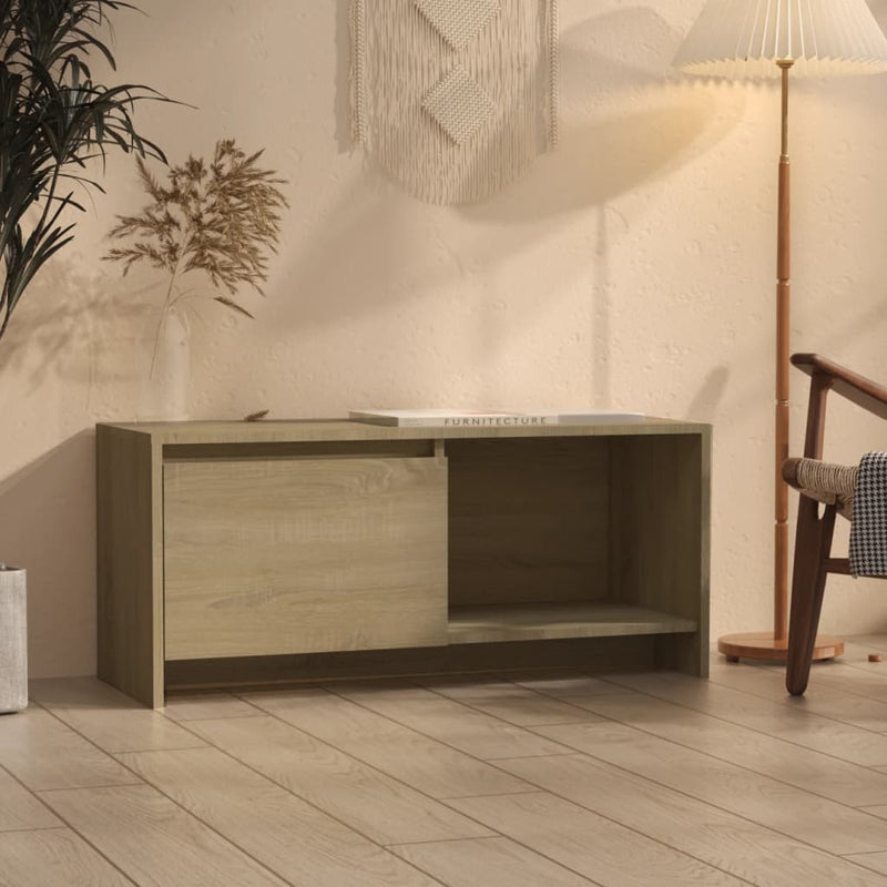 Tv-meubel 90x35x40 cm spaanplaat sonoma eikenkleurig MeubelReus