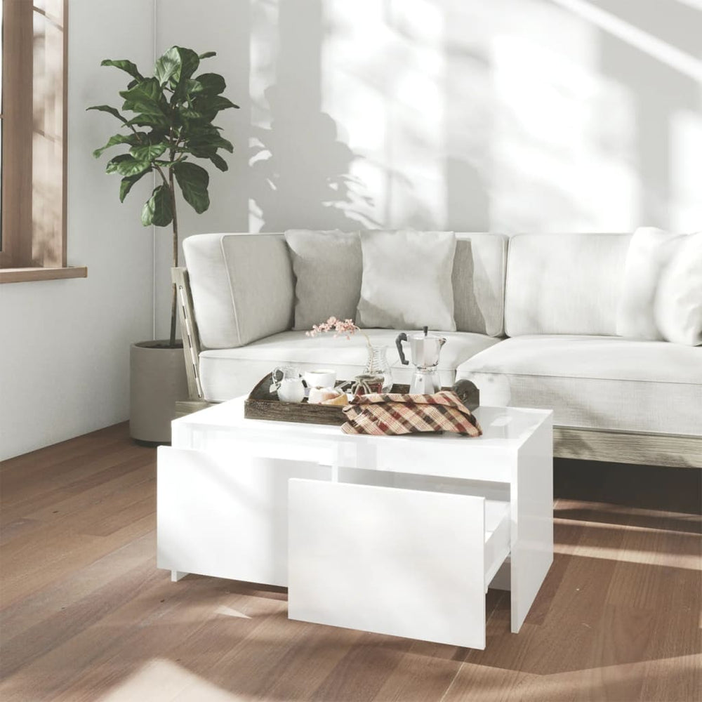 Salontafel 90x50x41,5 cm spaanplaat hoogglans wit MeubelReus