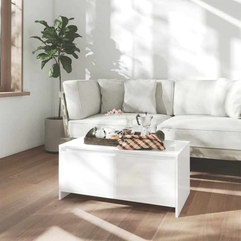 Salontafel 90x50x41,5 cm spaanplaat hoogglans wit MeubelReus