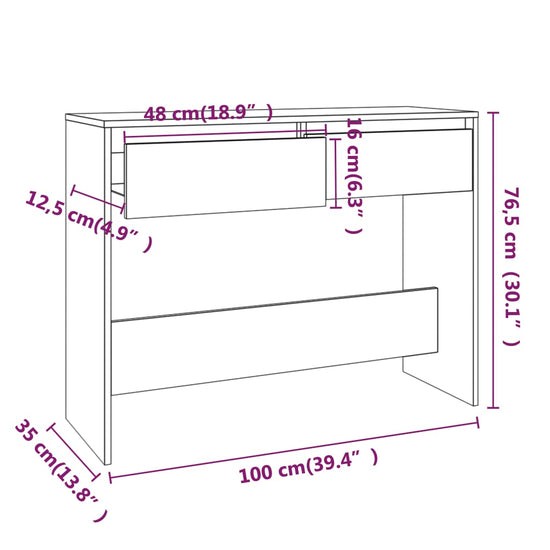 Wandmeubel 100x35x75,5 cm spaanplaat betongrijs MeubelReus