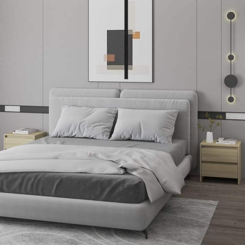 Nachtkastjes 2 st 45x34,5x44,5 xm spaanplaat sonoma eikenkleur MeubelReus