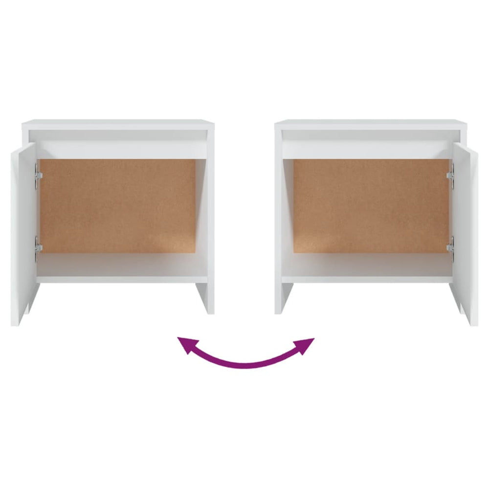 Nachtkastjes 2 st 45x34x44,5 cm spaanplaat wit MeubelReus