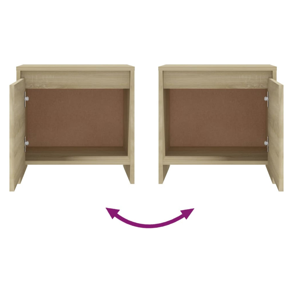 Nachtkastjes 2 st 45x34x44,5 cm spaanplaat sonoma eikenkleurig MeubelReus