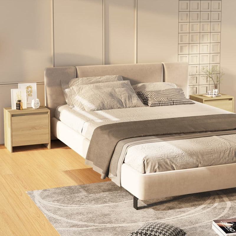 Nachtkastjes 2 st 45x34x44,5 cm spaanplaat sonoma eikenkleurig MeubelReus