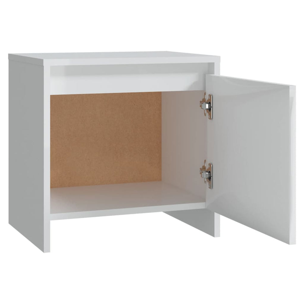 Nachtkastje 45x34,5x44,5 cm spaanplaat hoogglans wit MeubelReus
