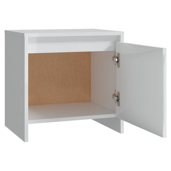Nachtkastje 45x34,5x44,5 cm spaanplaat hoogglans wit MeubelReus