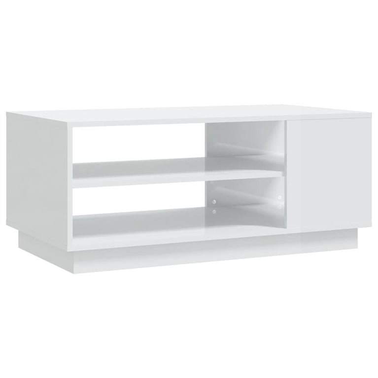 Salontafel 102x55x43 cm spaanplaat hoogglans wit MeubelReus