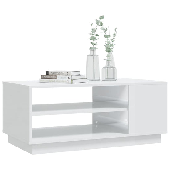 Salontafel 102x55x43 cm spaanplaat hoogglans wit MeubelReus