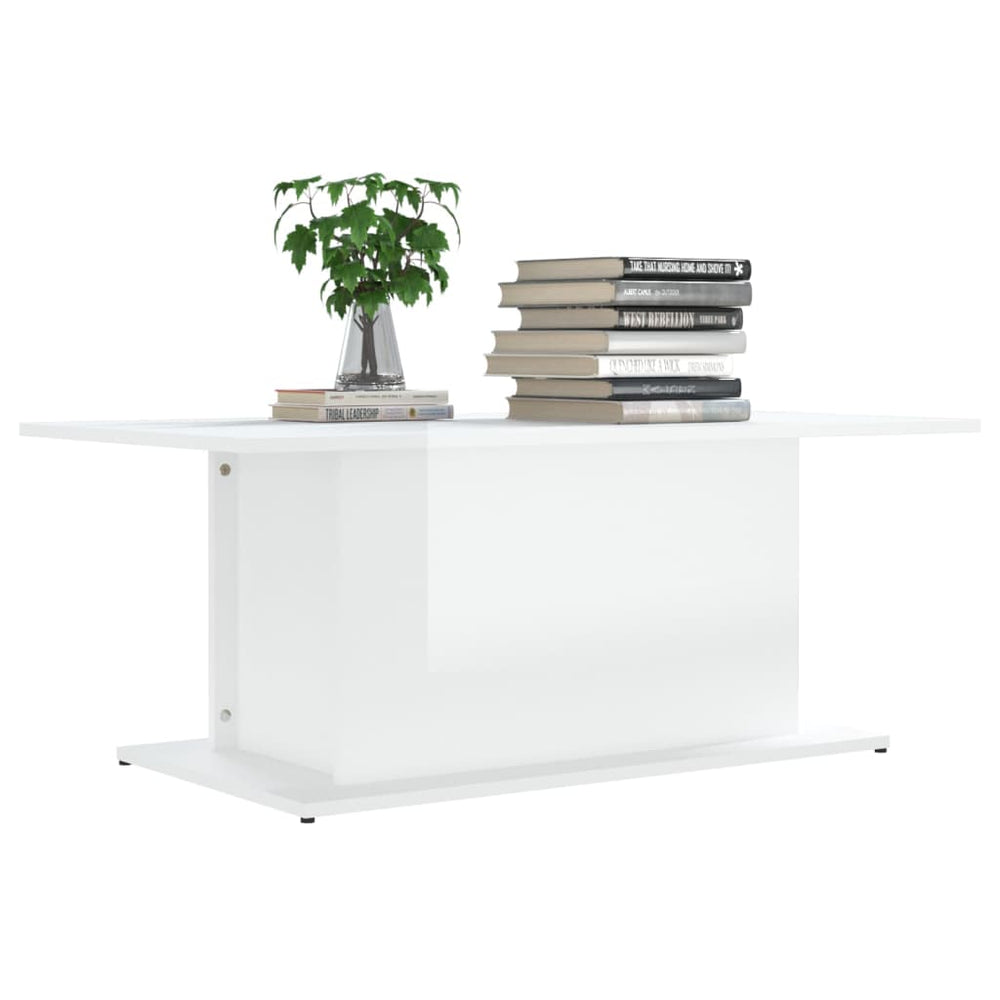 Salontafel 102x55,5x40 cm spaanplaat hoogglans wit MeubelReus