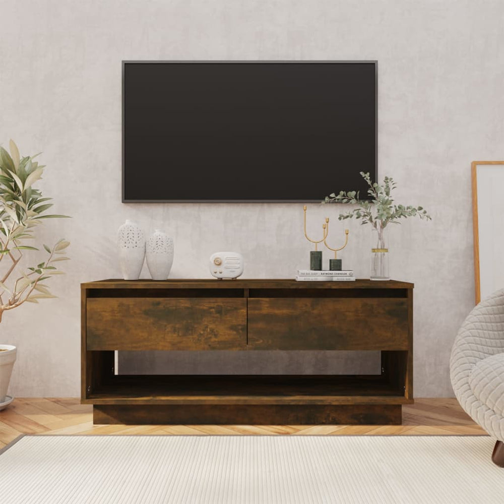 Tv-meubel 102x41x44 cm spaanplaat gerookt eikenkleurig MeubelReus