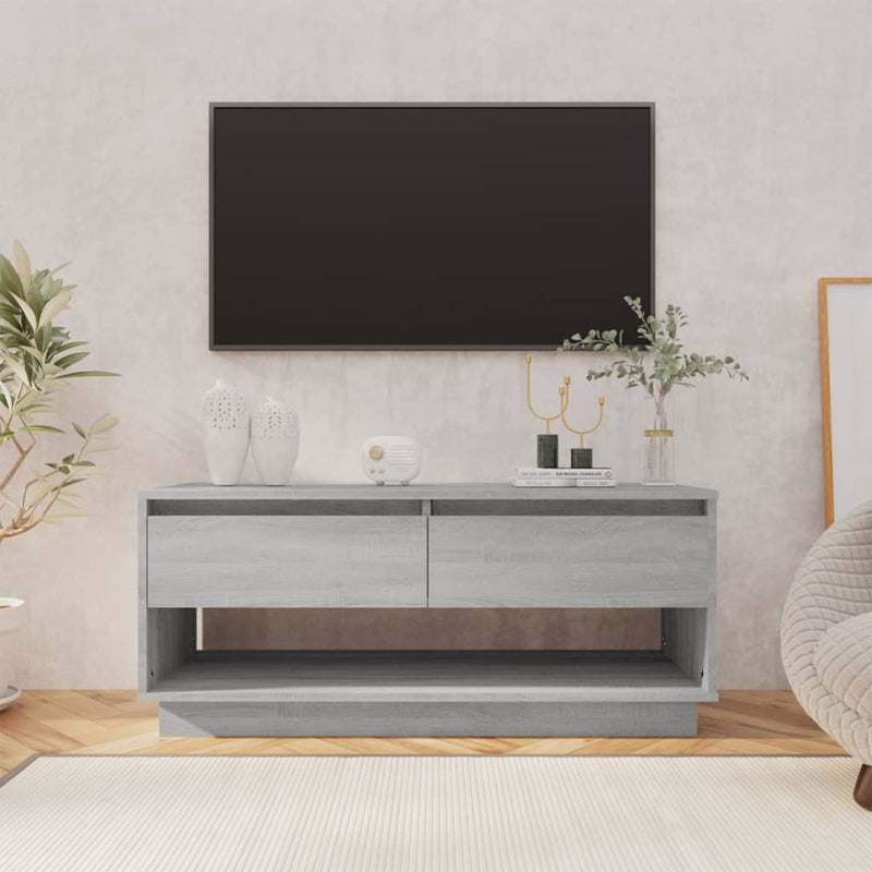 Tv-meubel 102x41x44 cm spaanplaat grijs sonoma eikenkleurig MeubelReus