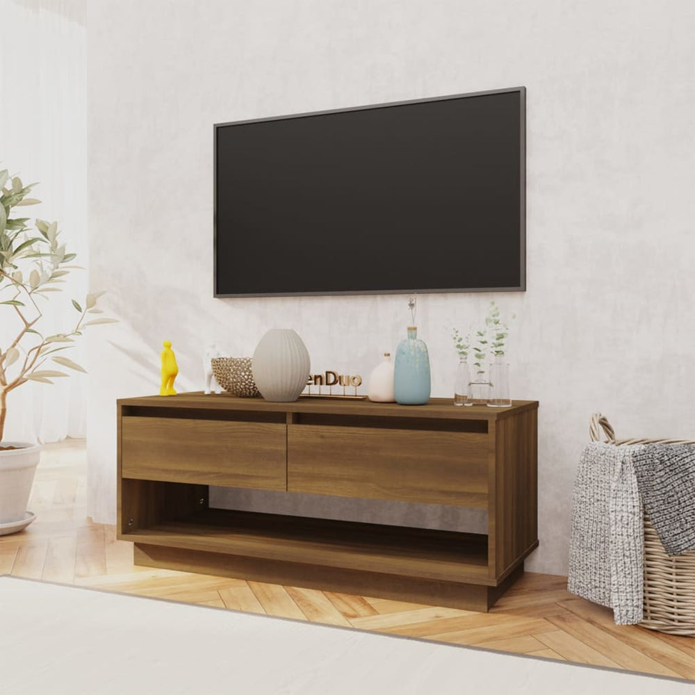 Tv-meubel 102x41x44 cm spaanplaat bruineikenkleurig MeubelReus