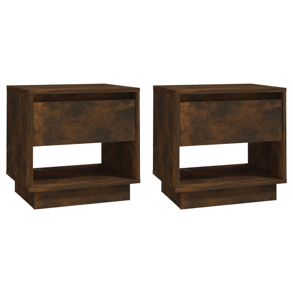 Nachtkastjes 2st 45x34x44 cm spaanplaat gerookt eikenkleurig MeubelReus