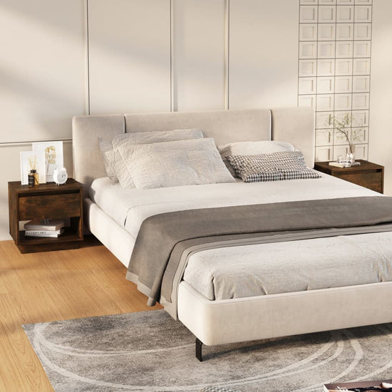 Nachtkastjes 2st 45x34x44 cm spaanplaat gerookt eikenkleurig MeubelReus