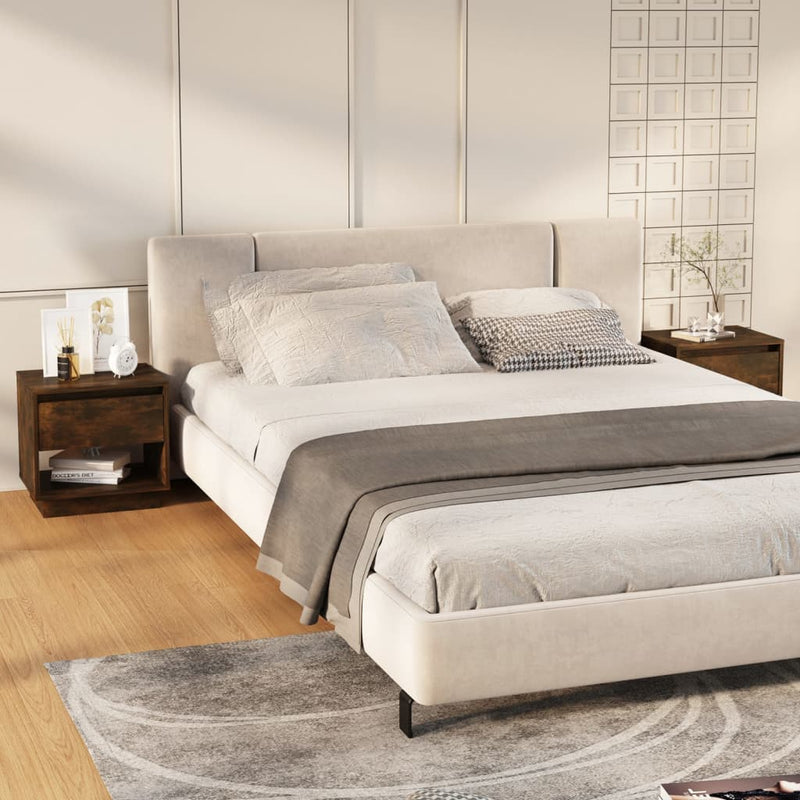 Nachtkastjes 2st 45x34x44 cm spaanplaat gerookt eikenkleurig MeubelReus