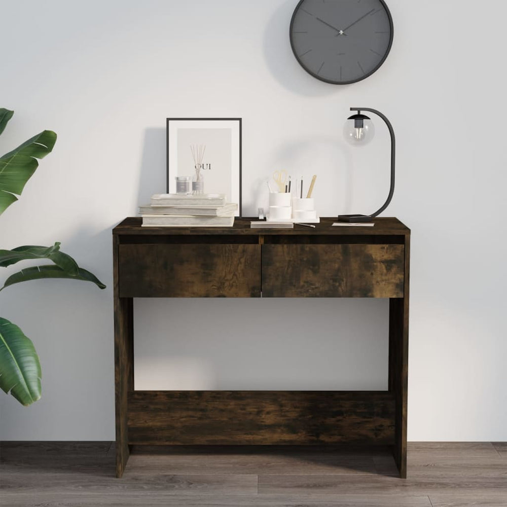Wandtafel 89x41x76,5 cm staal gerook eikenkleurig MeubelReus