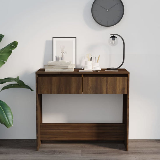 Wandtafel 89x41x76,5 cm staal bruineikenkleurig MeubelReus