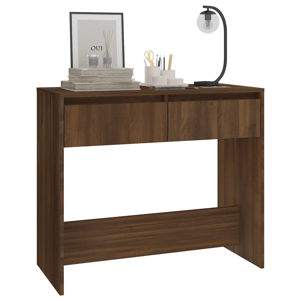 Wandtafel 89x41x76,5 cm staal bruineikenkleurig MeubelReus