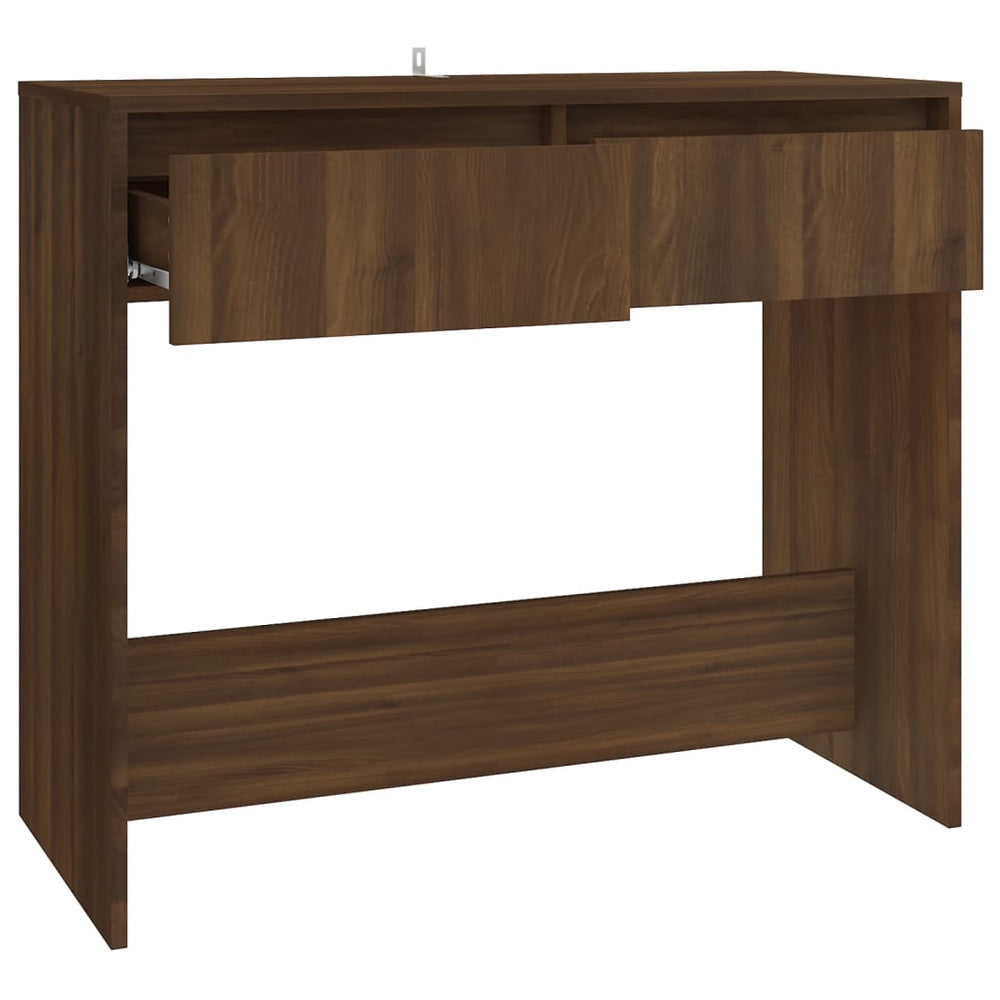 Wandtafel 89x41x76,5 cm staal bruineikenkleurig MeubelReus
