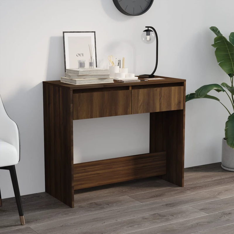 Wandtafel 89x41x76,5 cm staal bruineikenkleurig MeubelReus