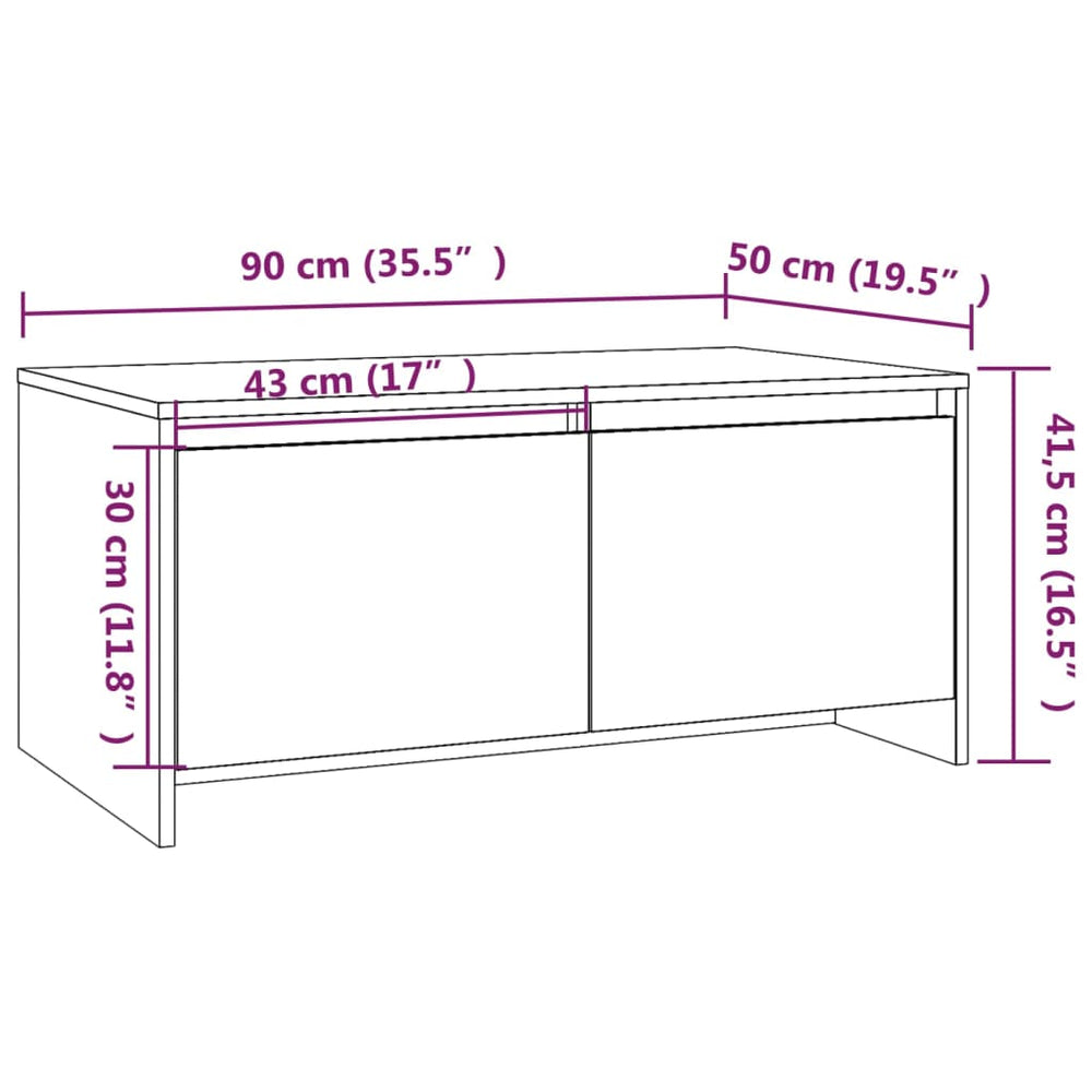 Salontafel 90x50x41,5 cm spaanplaat sonoma eikenkleurig MeubelReus
